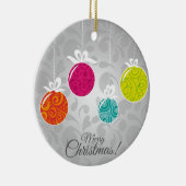 Kutkleurige kerstfeestversieringen keramisch ornament (Rechts)