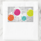 Kutkleurige kerstfeestversieringen rechthoekige sticker (Tas)