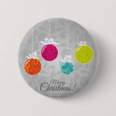 Kutkleurige kerstfeestversieringen ronde button 5,7 cm (Voorkant)