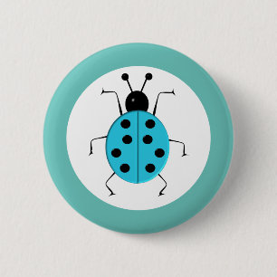 Kutkleurige ladybugs, gelukzak ronde button 5,7 cm