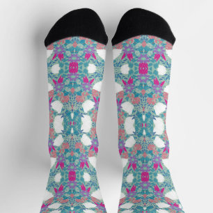 Kutkleurige  leggings van het floreel patroon sokken