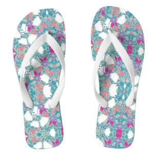 Kutkleurige  leggings van het floreel patroon teenslippers