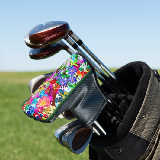 Kutkleurige magische bloemen All-Over-Print T-Shir Golfheadcover (Insitu)