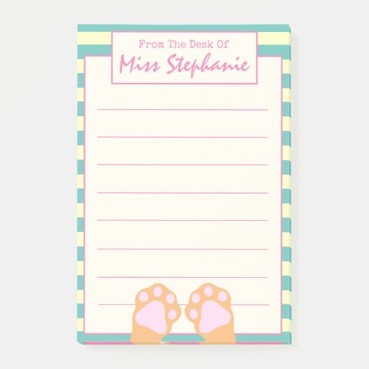 Kutkleurige Oranje keukenkat poten van leraar Post-it® Notes (Voorkant)