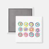 Kutkleurige regenboogcirkels magneet (Voorkant / Achterkant)