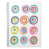 Kutkleurige regenboogcirkels notitieboek (Voorkant)