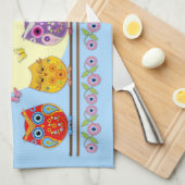 Kutkleurige zomeruil theedoek (Quarter Fold)