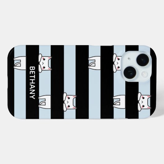 Kutklimmers op zwarte en blauwe strepen Case-Mate iPhone case (Achterkant (horizontaal))