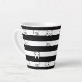 Kutklimmers op zwarte strepen latte mok (Linkerhoek)
