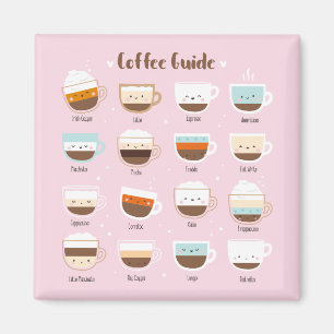 Kutkopjes koffie op lichtroze magneet