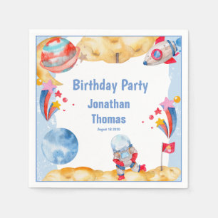 Kutkuipen Blauwe Rood Buitenruimte Astronaut Plant Servet