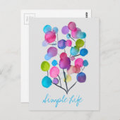 Kutroze abstracte kunstboom briefkaart (Voorkant / Achterkant)