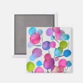 Kutroze abstracte kunstboom magneet (Voorkant / Achterkant)