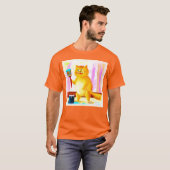 Kutschilderen van een kat dat een penseel houdt. B T-shirt (Voorkant volledig)