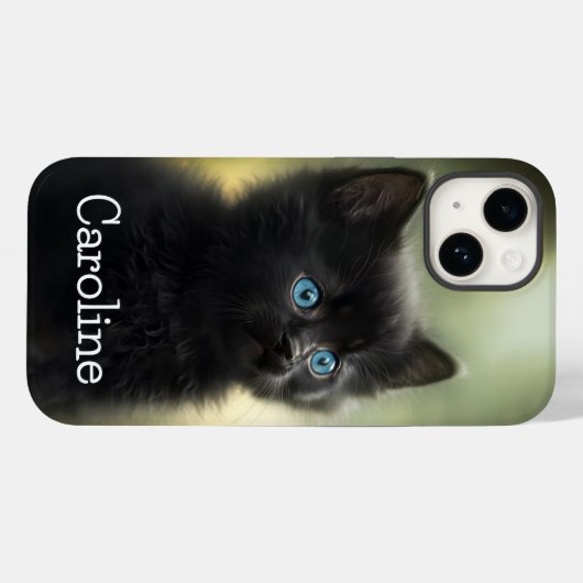 Kutst zwarte keuken met blauwe ogen,  Case-Mate iPhone case (Achterkant (horizontaal))