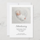 Kutste kleine sneeuwvlokfoto-aankondiging feestdagenkaart (Achterkant)