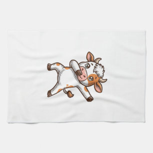 Kutte Dabbing Koe Vintage Gravure T-Shirt Ontwerp_ Theedoek