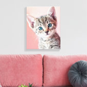 Kutten met blauwe ogen. canvas afdruk (Insitu (Woonkamer))