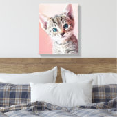 Kutten met blauwe ogen. canvas afdruk (Insitu (Slaapkamer))