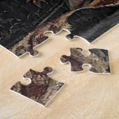 kutzwart en witte kat met Kittens-stijgen Legpuzzel (Zijkant)