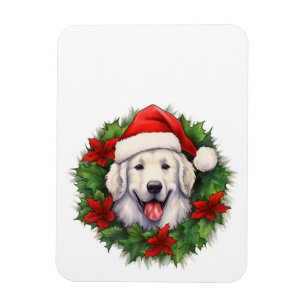 Kuvasz Christmas Wreath Magneet