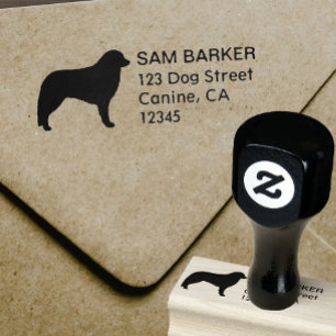 Kuvasz Hondenras Silhouet retouradres Rubberstempel