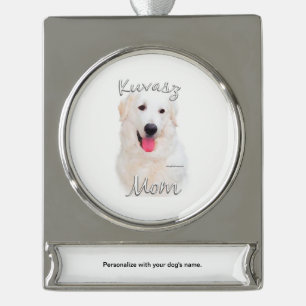 Kuvasz Mom 2 Verzilverd Banner Ornament