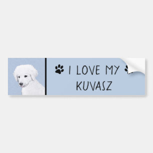 Kuvasz-schildering - Cute Original Dog Art Bumpersticker