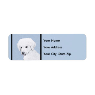 Kuvasz-schildering - Cute Original Dog Art Etiket