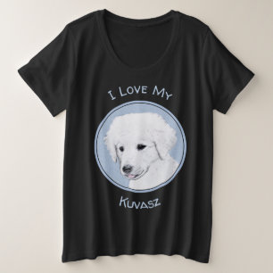Kuvasz-schildering - Cute Original Dog Art Grote Maat T-shirt