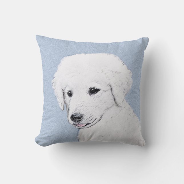 Kuvasz-schildering - Cute Original Dog Art Kussen (Voorkant)