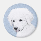 Kuvasz-schildering - Cute Original Dog Art Magneet (Voorkant)