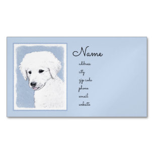 Kuvasz-schildering - Cute Original Dog Art Magnetisch Visitekaartje