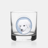 Kuvasz-schildering - Cute Original Dog Art Whisky Glas (Achterkant)