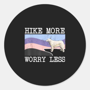 Kuvaszok wandelen meer, zorgen minder grafisch wan ronde sticker