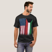 Kuwai Kuwaiti American Flags Proud USA Koeweit T-shirt (Voorkant volledig)