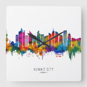 Kuwait City Kuwait Skyline Vierkante Klok