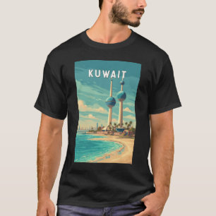 Kuwait Illustratie Reis Kunst Vintage T-shirt