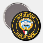 Kuwait Round Emblem Magneet (Voorkant / Achterkant)