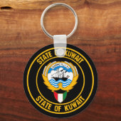 Kuwait Round Emblem Sleutelhanger (Voorkant)
