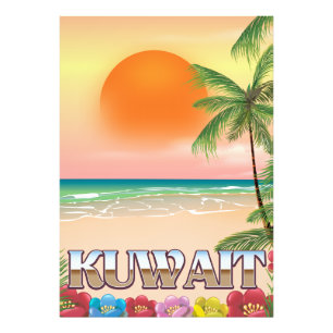 Kuwait strand reisposter foto afdruk