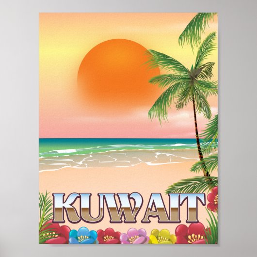 kuwait strand reisposter poster (Voorkant)