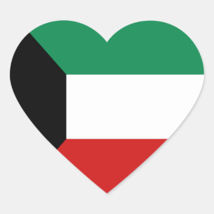 Kuwait Vlag Hart Sticker