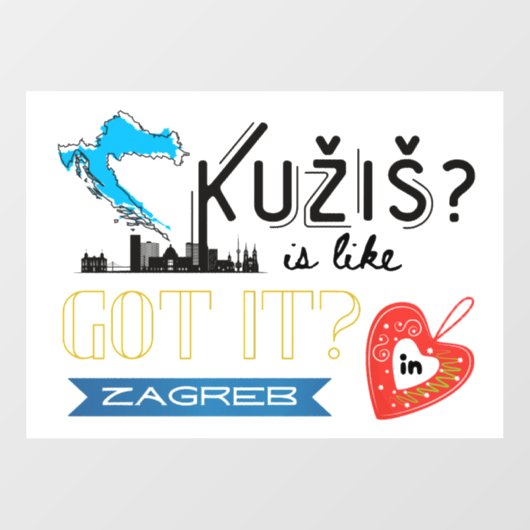 Kužiš? Zagreb Kroatië Raamsticker (Vel)