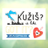 Kužiš? Zagreb Kroatië Raamsticker (Vel 3)