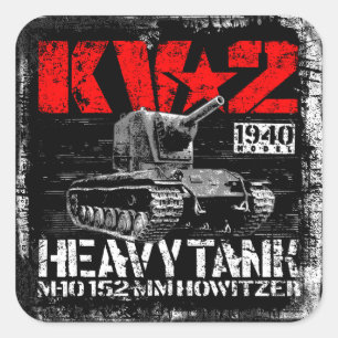 KV-2 zware sovjettank Vierkante Sticker