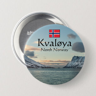 Kvaloya eiland Noorwegen Ronde Button 7,6 Cm