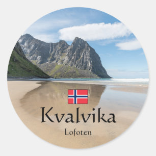 Kvalvika Lofoten Norway Ronde Sticker