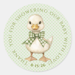 Kwак! Kwак! Zegt de Eend! Baby Borrel Ronde Sticker
