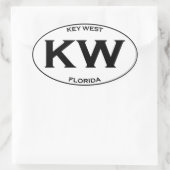 KW-Kew West Florida Ovale Sticker (Tas)